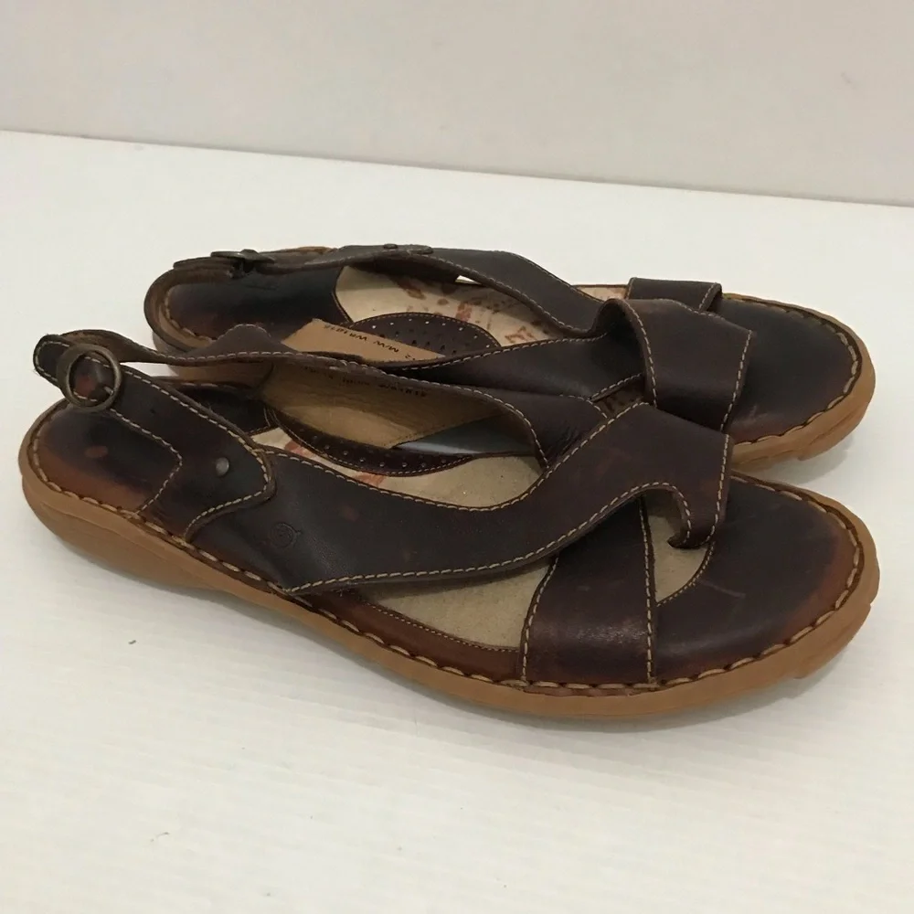 Born Brown Leather Sandals Men’s Size 10